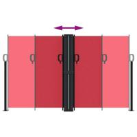 Windscherm uittrekbaar 140x600 cm rood - thumbnail