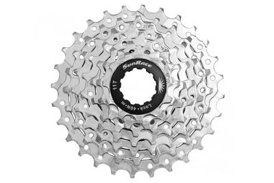 Sunrace csm63 7 speed cassette 12-28t zilver in box - thumbnail