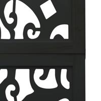 Kamerscherm met 4 panelen massief paulowniahout zwart - thumbnail