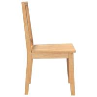 Eetkamerstoelen 2 st massief hout naturel rubber - thumbnail