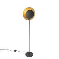 QAZQA Art Deco vloerlamp zwart met goud - Emilienne - thumbnail