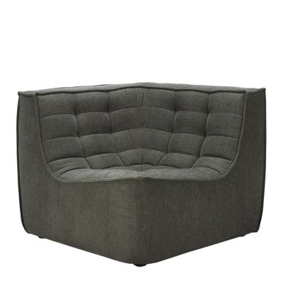 Ethnicraft Modulaire Bank 'N701' Eco, 90° Vierkant Hoekelement, kleur Moss