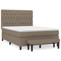 Boxspring met matras stof taupe 140x200 cm - thumbnail