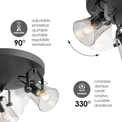 Home sweet home LED opbouwspot Edge 3L rond - zwart