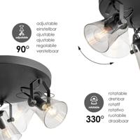 Light depot - LED opbouwspot Edge rond - 3L - zwart - Outlet - thumbnail