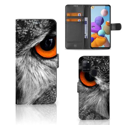 Samsung Galaxy A21s | Telefoonhoesje | Met pasjeshouder | Uil