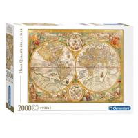 Clementoni puzzel antieke wereldkaart, 2000st. - thumbnail
