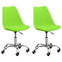 vidaXL Eetkamerstoelen 2 st kunstleer groen - thumbnail