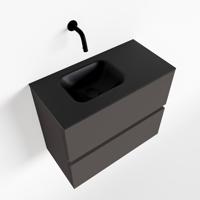 MONDIAZ ADA 60cm toiletmeubel dark grey. LEX wastafel urban links zonder kraangat - thumbnail
