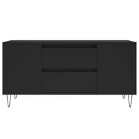 Salontafel 102x44,5x50 cm bewerkt hout zwart - thumbnail