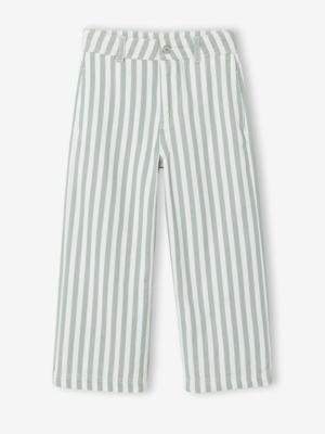Gestreept broek voor meisjes saliegroen Gestreept broek voor meisjes saliegroen