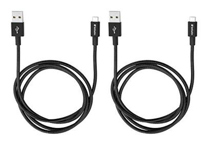 Verbatim 48874 Micro-USB - Synchronisatie- en oplaadkabel, set van 2, robuuste micro-USB-kabel, met knikbescherming, zwart, 2x 100 cm