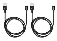 Verbatim 48874 Micro-USB - Synchronisatie- en oplaadkabel, set van 2, robuuste micro-USB-kabel, met knikbescherming, zwart, 2x 100 cm - thumbnail