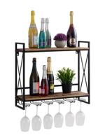 SVJ Wijnrek - 25x60x54 cm - Hout - Zwart - thumbnail