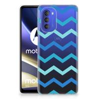 Motorola Moto G51 5G | TPU bumper | Zigzag Blauw - thumbnail
