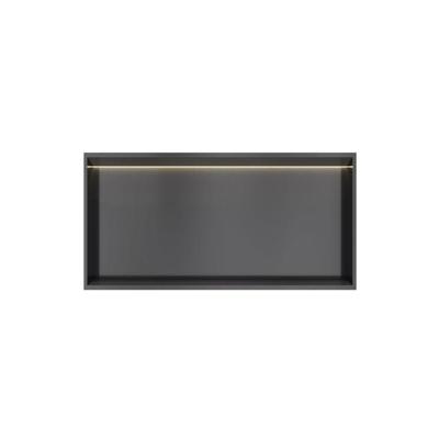 Hotbath &MORE Inbouwnis 30x60x10cm met LED IP44 Geborsteld Zwart PVD