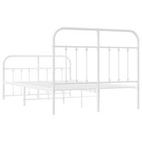 Bedframe met hoofd- en voeteneinde metaal wit 120 x 190 cm - thumbnail
