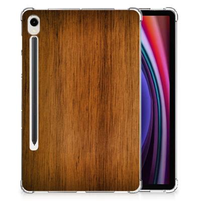 Samsung Galaxy Tab S9 Silicone Tablet Hoes Donker Hout Samsung Galaxy Tab S9 Silicone Tablet Hoes Donker Hout
