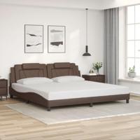 Bedframe met hoofdbord kunstleer bruin 200x200 cm - thumbnail