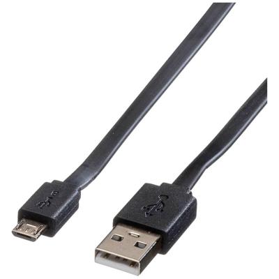 ROLINE USB 2.0 kabel, USB A M - Micro USB B M, zwart, 1 m ROLINE USB 2.0 kabel, USB A M - Micro USB B M, zwart, 1 m