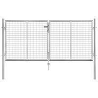 Tuinpoort gegalvaniseerd staal 300x100 cm zilver - thumbnail