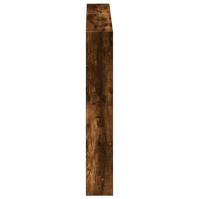 Hoofdbordkast met LED-verlichting 120x17x102 cm gerookt eiken