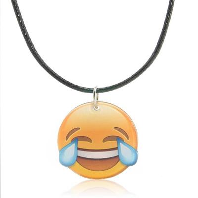 Emoji ketting met leren bandje - LOL
