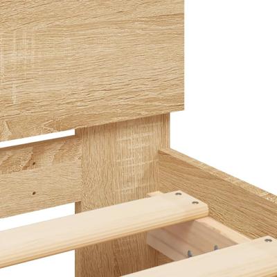 Bedframe met hoofdeinde en LED sonoma eikenkleurig 135x190 cm