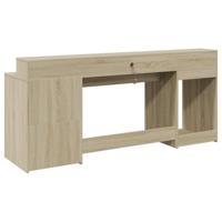 Bureau met LED-verlichting 200x55x91 cm hout sonoma eikenkleur - thumbnail