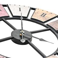 Wandklok vintage-stijl quartz-mechanisme XXL 60 cm metaal - thumbnail