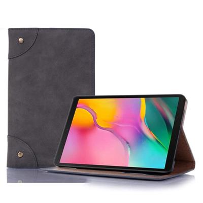 Retro boek stijl horizontale Flip lederen draagtas met houder & kaartsleuven & portemonnee voor Galaxy tab A 8 0 (2019) (grijs)