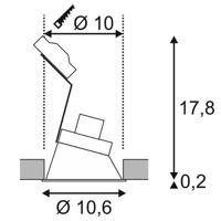 SLV 113151 Horn-A Inbouwlamp LED GU10 50 W Wit (mat) - thumbnail