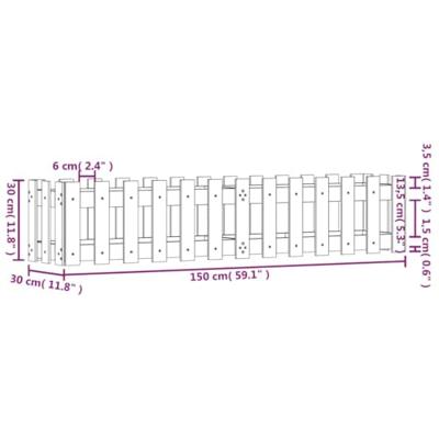 VidaXL Plantenbak verhoogd hekontwerp 150x30x30 cm massief douglashout