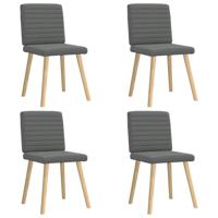 Eetkamerstoelen 4 st stof donkergrijs - thumbnail