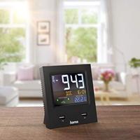 Hama Digitale wekker, dubbele USB, digitale wekker met 2-voudige USB-oplaadfunctie, snelheidsalarm, 2 wektijden en snooze, weergave voor datum, binnentemperatuur en luchtvochtigheid, zwart - thumbnail