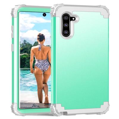 PC + silicone driedelige anti-drop beschermhoes voor Galaxy Note10 (groen)