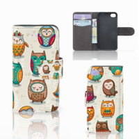Apple iPhone 4 | 4S Telefoonhoesje met Pasjes Vrolijke Uilen - thumbnail