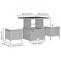 11-delige Tuinbankenset met kussens poly rattan acacia beige - thumbnail