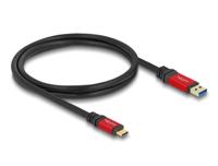 Delock 80617 USB-kabel USB-A stekker, USB-C stekker 1.00 m Zwart, Rood - thumbnail