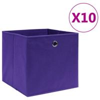 Opbergboxen 10 st 28x28x28 cm nonwoven stof paars - thumbnail