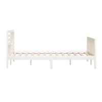 Bedframe massief hout wit 150x200 cm - thumbnail