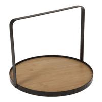 Serveerplateau Bamboe/Metaal, 35cm - thumbnail