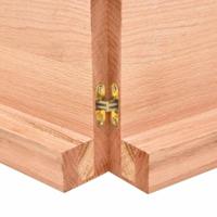 Wandschap 180x50x(2-6)cm behandeld massief eikenhout lichtbruin - thumbnail