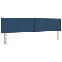 Boxspringbed met matras met hoofdeinde Blauw 200 x 200 cm Stof - thumbnail