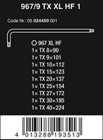 Wera 967/9 TX XL HF 1 Binnen-Torx Haakse schroevendraaierset T 8, T 9, T 10, T 15, T 20, T 25, T 27, T 30, T 40 9-delig - thumbnail