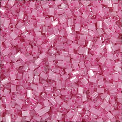 Creativ Company Rocailles 2-cut, d 1,7 mm, afm 15/0, gatgrootte 0,5 mm, roze, 25 gr/ 1 doos Creativ Company Rocailles 2-cut, d 1,7 mm, afm 15/0, gatgrootte 0,5 mm, roze, 25 gr/ 1 doos