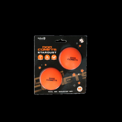 Dog Comets Ball Stardust Oranje M 2-pack