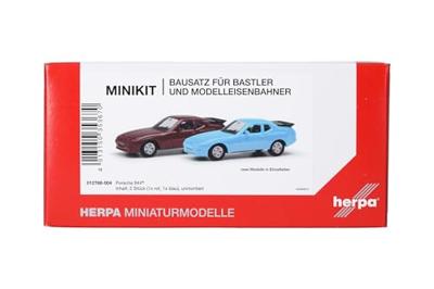 Herpa 012768-004 H0 Auto Porsche 944, rood en blauw Herpa 012768-004 H0 Auto Porsche 944, rood en blauw