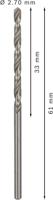 Bosch Accessoires Metaalboren HSS-G, Standard 2,7 x 33 x 61 mm 10st - 2608585479 - thumbnail