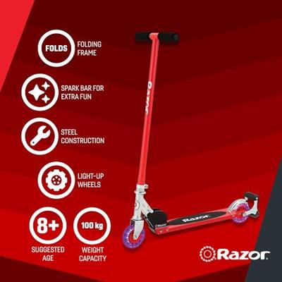 Razor S Spark Sport Kinderen Klassieke step Zwart, Rood - thumbnail